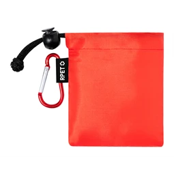 Esőkabát poncsó gyerek, átlátszó LDPE piros RPET poliészter hordtasakban