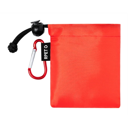 Esőkabát poncsó gyerek, átlátszó LDPE piros RPET poliészter hordtasakban