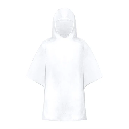 Esőkabát poncsó gyerek, átlátszó LDPE zöld RPET poliészter hordtasakban