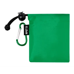 Esőkabát poncsó gyerek, átlátszó LDPE zöld RPET poliészter hordtasakban