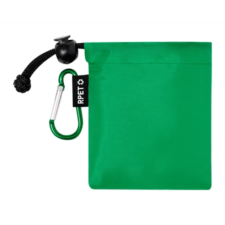 Esőkabát poncsó gyerek, átlátszó LDPE zöld RPET poliészter hordtasakban