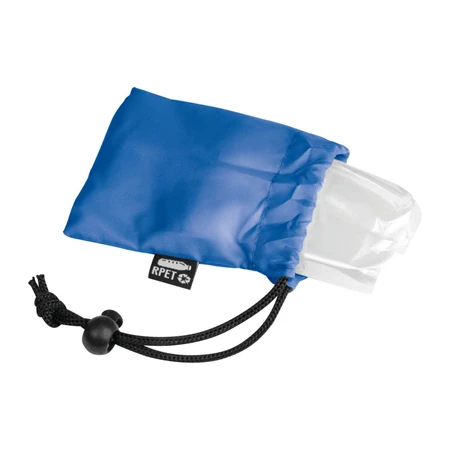 Esőkabát poncsó, praktikus Rpet hordozó táskával kék, tok 8,5 × 2 × 10 cm
