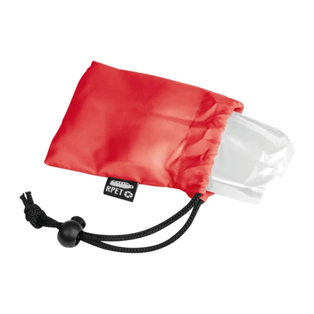 Esőkabát poncsó, praktikus Rpet hordozó táskával piros, tok 8,5 × 2 × 10 cm