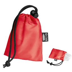 Esőkabát poncsó, praktikus Rpet hordozó táskával piros, tok 8,5 × 2 × 10 cm