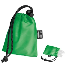 Esőkabát poncsó, praktikus Rpet hordozó táskával zöld, tok 8,5 × 2 × 10 cm