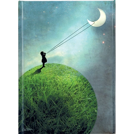 Jegyzetfüzet A/5 vonalas keményfedeles mágneses Chasing the moon
