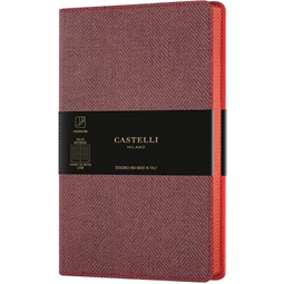 Jegyzetfüzet A/6 vonalas CASTELLI 96 lapos puhafedeles gumis Harris bordó
