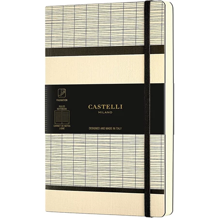 Jegyzetfüzet A/6 vonalas CASTELLI 96 lapos puhafedeles gumis Tatami White Milk