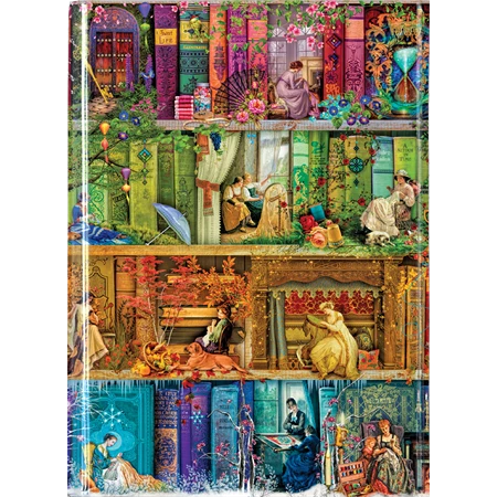 Jegyzetfüzet A/6 vonalas keményfedeles mágneses Stitch in time Bookshelves