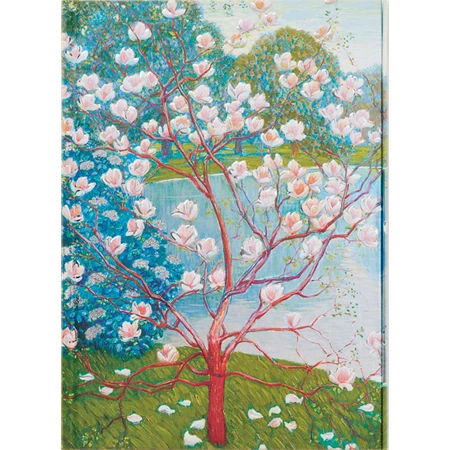 Jegyzetfüzet A/6 vonalas keményfedeles mágneses Wilhem Lizst: Magnolia Trees