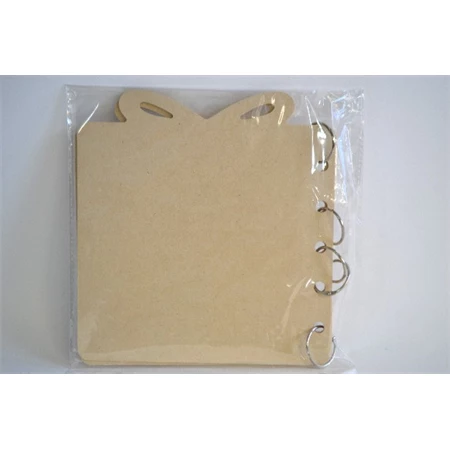 Fa album, gyűrűs, ajándékdoboz forma, 18,8x20cm (MDF 3mm)