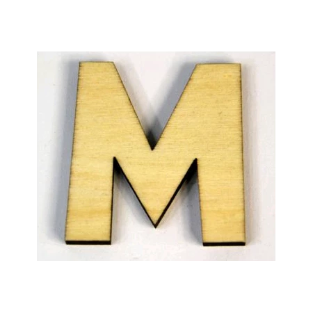 Fa betű és szám natúr 3,5 cm magas 8db/csomag M betű