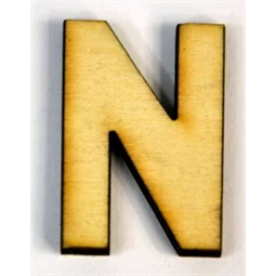 Fa betű és szám natúr 3,5 cm magas 8db/csomag N betű