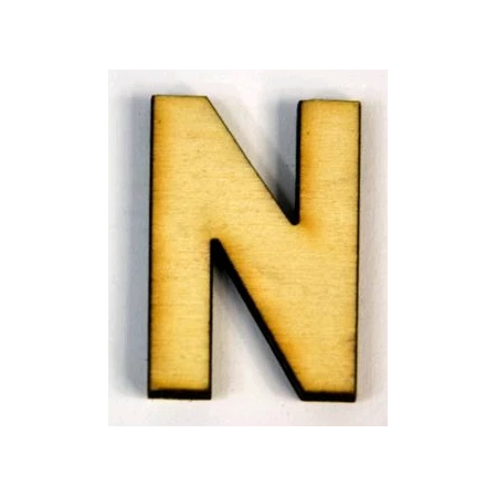 Fa betű és szám natúr 3,5 cm magas 8db/csomag N betű
