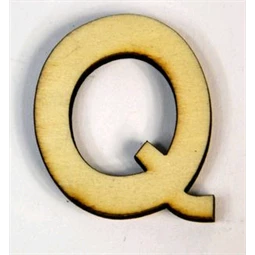 Fa betű és szám natúr 3,5 cm magas 8db/csomag Q betű