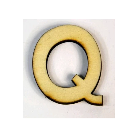 Fa betű és szám natúr 3,5 cm magas 8db/csomag Q betű