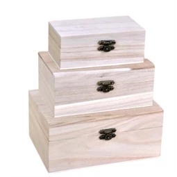 Fa doboz szett 3db-os 17,5x12,3x8cm, 15x9,5x6,4cm, 12,5x6,8x4,7cm natúr, téglalap