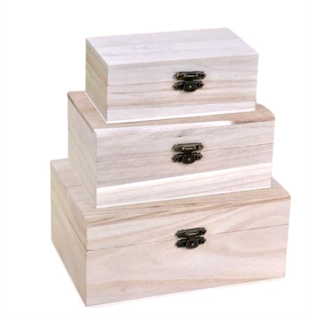 Fa doboz szett 3db-os 17,5x12,3x8cm, 15x9,5x6,4cm, 12,5x6,8x4,7cm natúr, téglalap
