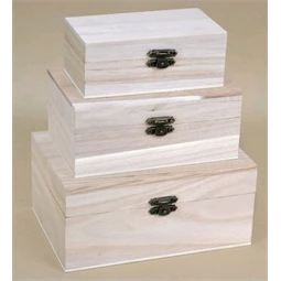 Fa doboz szett 3db-os 17,5x12,3x8cm, 15x9,5x6,4cm, 12,5x6,8x4,7cm natúr, téglalap