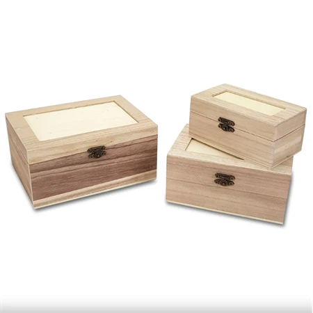 Fa doboz szett 3db-os peremes 12x8x4,7cm  15,2x11cmx6,6cm  19x14cmx8,5cm