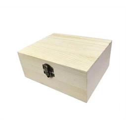 Fa doboz teli tetővel 16x13x7cm natúr