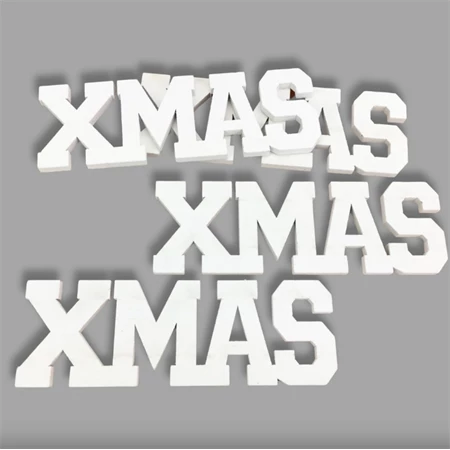 Fa figura, 15cm Xmas felirat fehér 1db