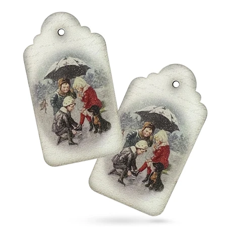 Fa figura, Korcsolyázás, 2db/csomag vintage