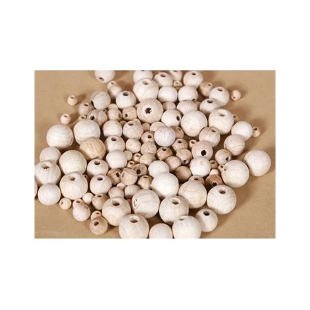 Fa gyöngy natúr 15mm 100db/csomag