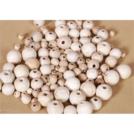 Fa gyöngy natúr  8mm 100db/csom