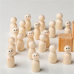 Fa gyöngy natúr mosolygós alvó arccal 20mm 10db/csom