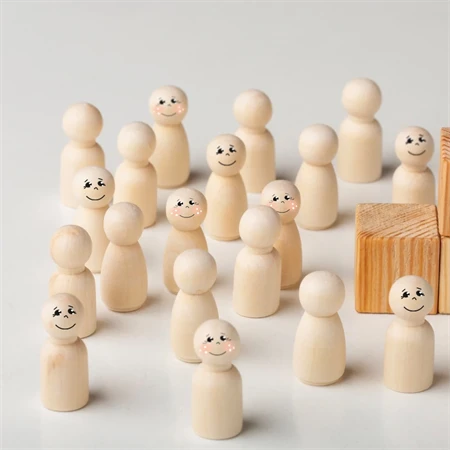 Fa gyöngy natúr mosolygós alvó arccal 20mm 10db/csom