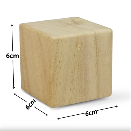 Fa kocka 6x6cm natúr 1db