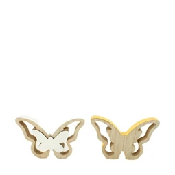 Fa pillangó 17x2x12cm natúr/fehér 2 féle m1db ( figura nem választható )