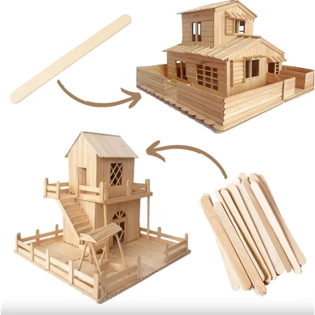 Fa spatula 110x10mm 50 db/csomag natúr