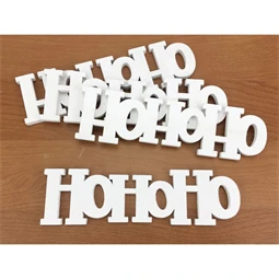 Fa tábla HOHOHO felirattal 4db/csomag 15cm fehér