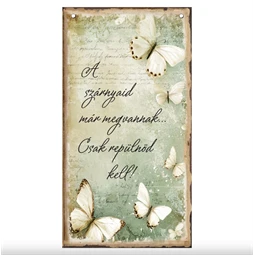 Fa tábla nyomtatott 5mm vastag 13x24,3cm Tavaszi zöld téma