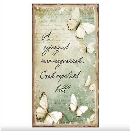 Fa tábla nyomtatott 5mm vastag 13x24,3cm Tavaszi zöld téma