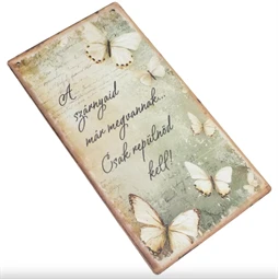 Fa tábla nyomtatott 5mm vastag 13x24,3cm Tavaszi zöld téma