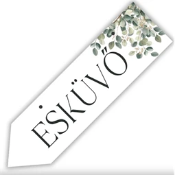 Fa tábla nyomtatott, Esküvői, nyíl, 30cm