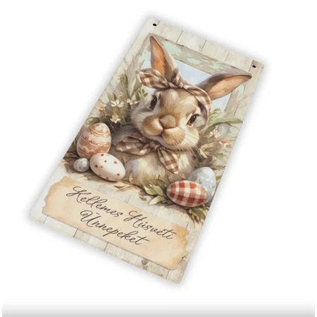 Fa tábla nyomtatott, Húsvéti pasztell téma, 13x24,3cm