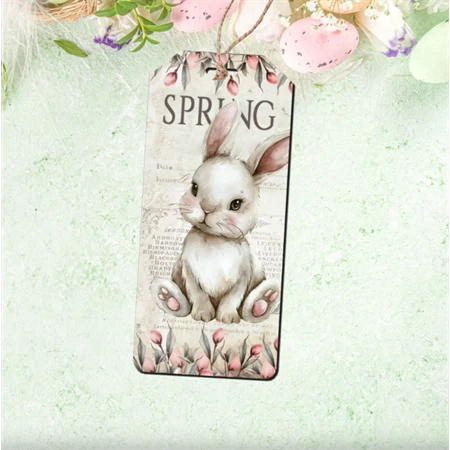 Fa tábla nyomtatott, Húsvéti rózsaszín téma 6db/csomag