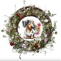 Fa tábla nyomtatott, Tacsis Tavasz, kerek 11,8cm