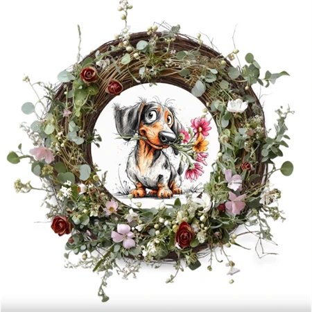 Fa tábla nyomtatott, Tacsis Tavasz, kerek 11,8cm