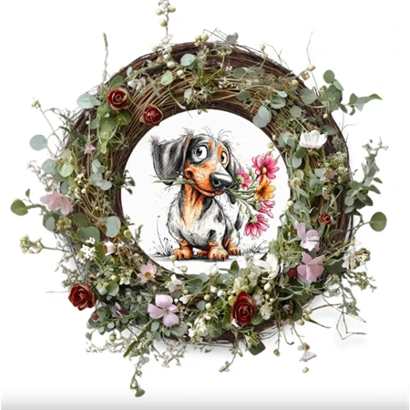 Fa tábla nyomtatott, Tacsis Tavasz, kerek 14,8cm