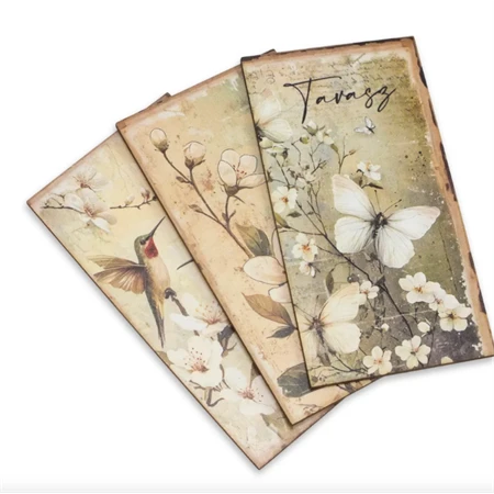 Fa tábla nyomtatott, Tavaszi zöld téma 3db/csomag