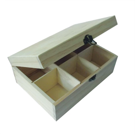 Fa teafilter tartó 6 rekeszes teli tetővel 23 x 16 x 9 cm csattos