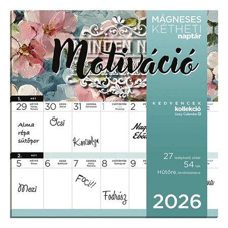 Falinaptár 2026 kéthetes tervező mágneses Motiváció