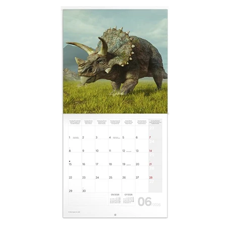 Falinaptár 2026 REAL lemez Dinosaurs 30x30cm