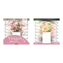 Falinaptár 2026 TOPTIMER T090 220x220mm Virágok, mágneses kétheti