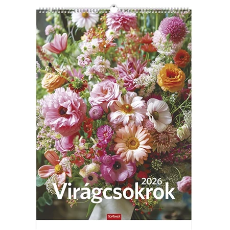 Falinaptár 2026 TOPTIMER T093 310x420mm álló Virágcsokrok